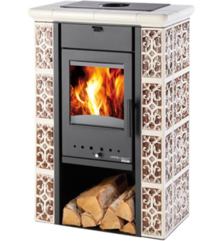 Haas+Sohn kachlová kamna ČIČMANY slonová kost/hnědá