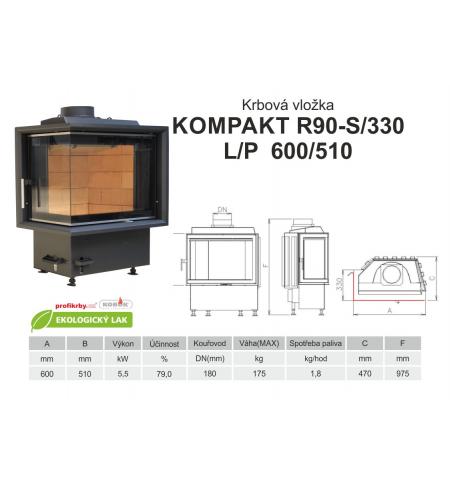 KOBOK KOMPAKT R90Sx330 600 510 - Rohová - Pravá
