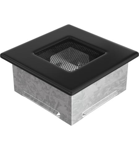 KRATKI Krbová mřížka bez žaluzie 11 x 11 cm - černá