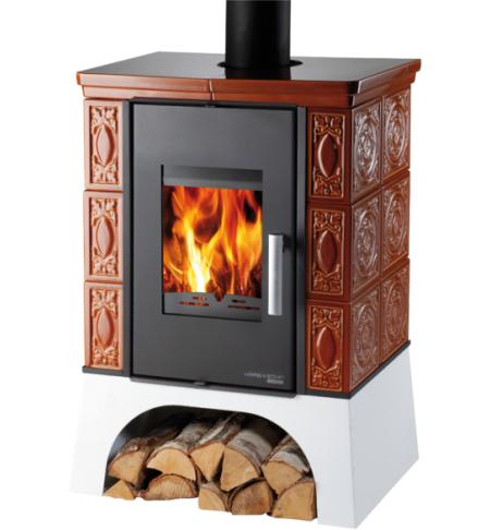 HAAS+SOHN EMPOLI AL II s výměníkem, černá, kachle karamel, vychlazovací smyčka