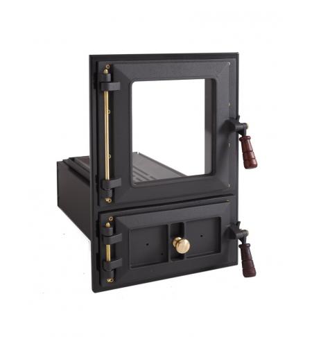 KVS Moravia 8111-01-000 Topeniště s prosklenými dvířky s dřevěnými držadly