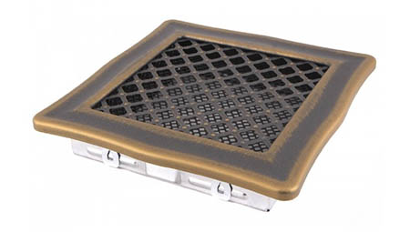 Krbová mřížka 16x16cm DECO zlatá patina