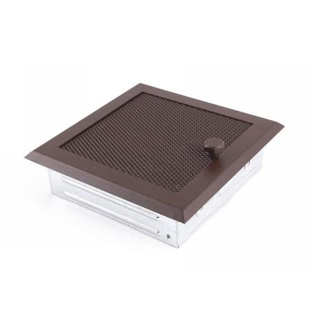 Krbová mřížka16x16cm s žaluzií hnědý brokát