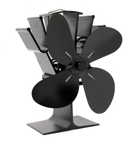 Ventilátor na kamna FLAMINGO čtyřlopatkový, černý