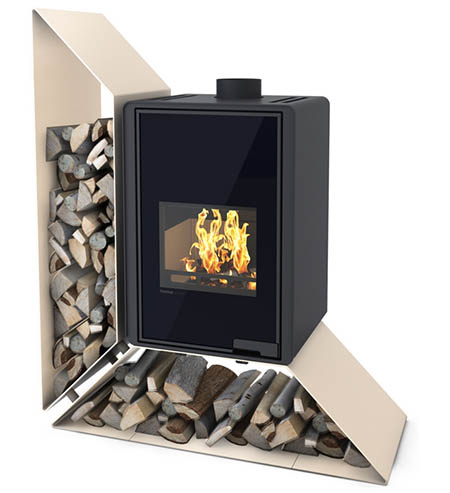 Krbová kamna HS Flamingo DELUXE  KAMPA levá, krémová