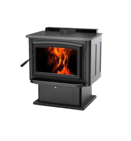 Kanadská kamna Pacific Energy Vista LE s podstavcem, černé dveře