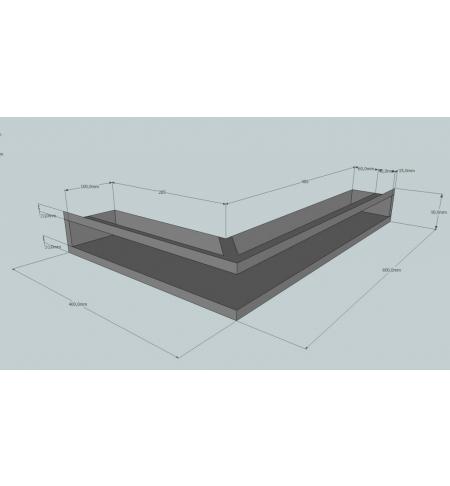 KRBOVÁ MŘÍŽKA OTEVŘENÁ ROHOVÁ 40X60X9 ANTRACIT HLOUBKA 10 CM
