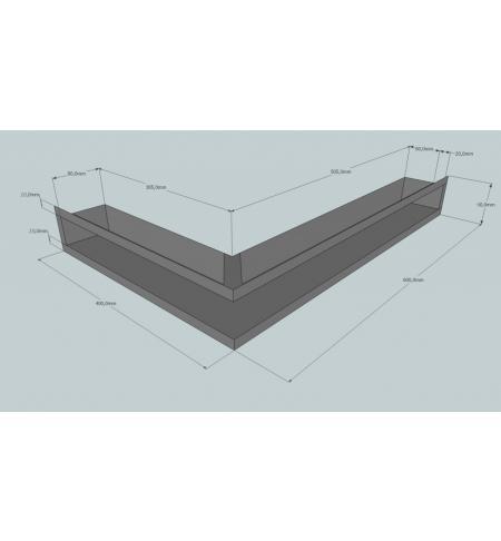 KRBOVÁ MŘÍŽKA OTEVŘENÁ ROHOVÁ 40X60X9 ANTRACIT HLOUBKA 8 CM