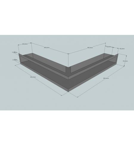 KRBOVÁ MŘÍŽKA OTEVŘENÁ ROHOVÁ 50X50X9 BÍLÁ HLOUBKA 10 CM