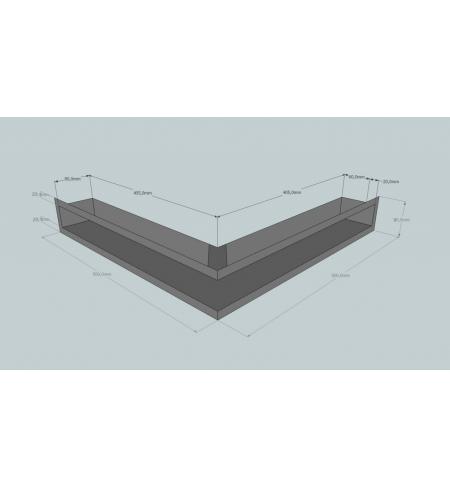 KRBOVÁ MŘÍŽKA OTEVŘENÁ ROHOVÁ 50X50X9 BÍLÁ HLOUBKA 8 CM