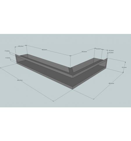 KRBOVÁ MŘÍŽKA OTEVŘENÁ ROHOVÁ 60X40X9 ANTRACIT HLOUBKA 10 CM