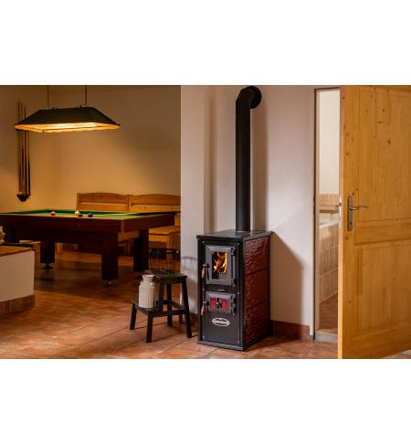 Kamna na vaření a vytápění KVS Moravia SIMON 9190 bordo