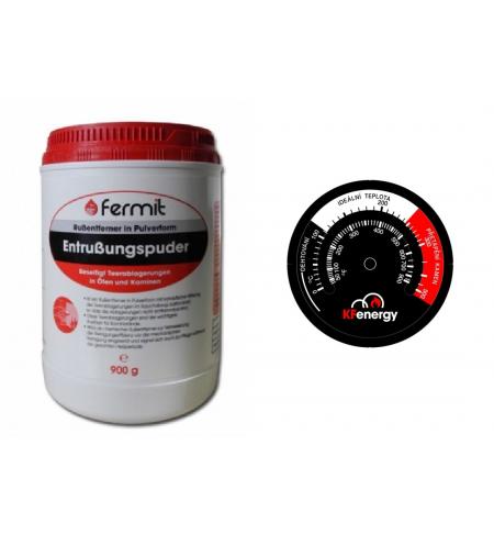 Magnetický teploměr spalin+Chemický čistič komínů FERMIT