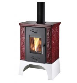 Kachlová kamna HAAS SOHN Empoli černá, bordeaux kachle