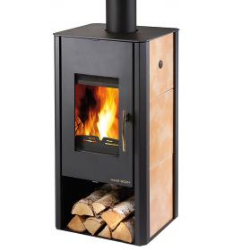 Krbová kamna HAAS SOHN MANTOVA AL II s výměníkem černá, béžová dlažba