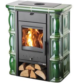 HAAS SOHN kachlová kamna TREVISO mini barva černá/kachle zelená
