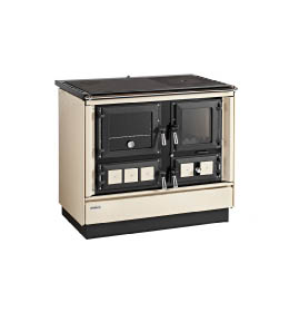 KVS Moravia VSP-9112.3482-OP Klaudie béžový levý, chromované doplňky, smaltovaný černý rám plotny, ocelová plotna dělená stříkaná