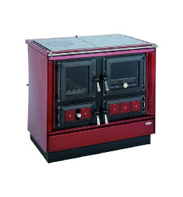 KVS Moravia VSP-9112.4382-V Klaudie bordó pravý, chromované doplňky, smaltovaný bordo rám plotny, ocelová broušená plotna, s výměníkem