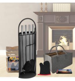 LIENBACHER Krbový set – nářadí, podpalovače, filcová taška, rukavice, zápalky