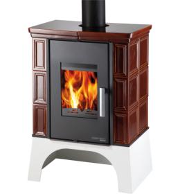 HAAS+SOHN EBOLI AL II s výměníkem, černá, hnědá kachle, vychlazovací smyčka