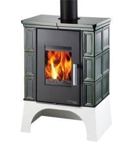 HAAS+SOHN EBOLI AL II s výměníkem, černá, zelená kachle, vychlazovací smyčka