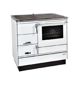 KVS Moravia VSP 9103.1312-OP bílý pravý, chromované doplňky, smaltovaný černý rám plotny, ocelová plotna dělená stříkaná