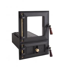 KVS Moravia 8111-01-000 Topeniště s prosklenými dvířky s dřevěnými držadly