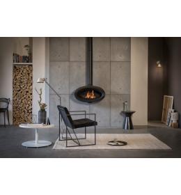 Wanders Mata - závěsná litinová oválná kamna s prosklením ze 3 stran