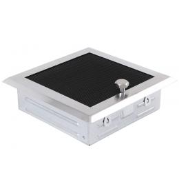 Krbová mřížka 16x16cm s žaluzií broušený chrom