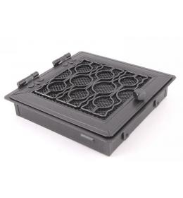 Krbová mřížka stylová 21x21cm s žaluzií grafit