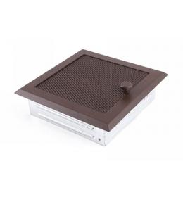 Krbová mřížka16x16cm s žaluzií hnědý brokát