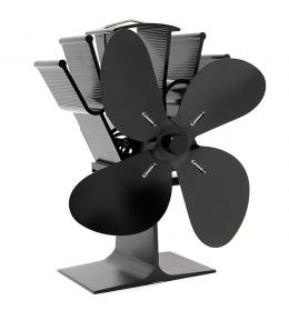 Ventilátor na kamna FLAMINGO čtyřlopatkový, černý