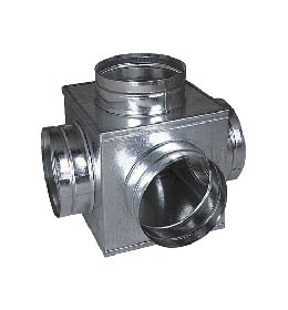 Rozbočovací skříňka 160/4x125 mm (krychle), pozink