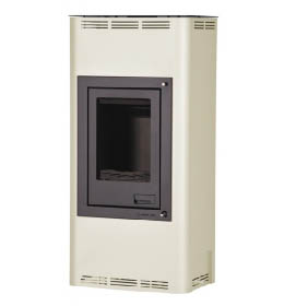 Krbová kamna HS Flamingo AQUAFLAM 12 s výměníkem - krémová, automatická regulace