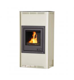 Krbová kamna HS Flamingo AQUAFLAM 17 s výměníkem - krémová, automatická regulace