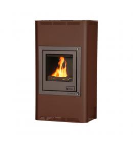 Krbová kamna HS Flamingo AQUAFLAM 17 s výměníkem - hnědá - sametová, manuální regulace