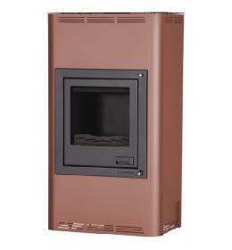 Krbová kamna HS Flamingo AQUAFLAM 17 s výměníkem - hnědá - sametová, základní regulace