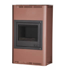 Krbová kamna HS Flamingo AQUAFLAM 25 s výměníkem - hnědá - sametová, základní regulace