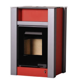 Krbová kamna HS Flamingo AQUAFLAM VARIO LEND 11kW červená (teplovzdušná verze)