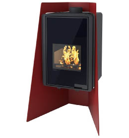 Krbová kamna HS Flamingo DELUXE ISLAND, červená