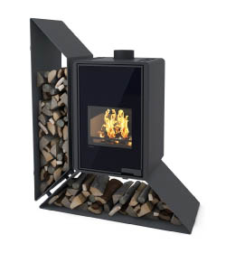 Krbová kamna HS Flamingo DELUXE KAMPA levá, černá