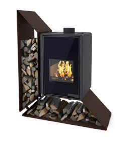 Krbová kamna HS Flamingo DELUXE KAMPA levá, hnědá - sametová