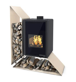 Krbová kamna HS Flamingo DELUXE KAMPA levá, krémová