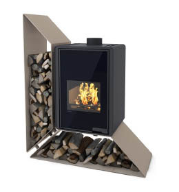 Krbová kamna HS Flamingo DELUXE KAMPA levá, olivová