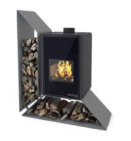 Krbová kamna HS Flamingo DELUXE KAMPA levá, šedá