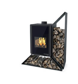 Krbová kamna HS Flamingo DELUXE KAMPA pravá, černá