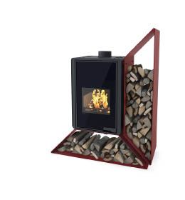 Krbová kamna HS Flamingo DELUXE KAMPA pravá, červená