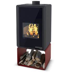Krbová kamna HS Flamingo DELUXE PENTAI, červená