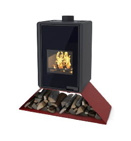 Krbová kamna HS Flamingo DELUXE SENAI, červená