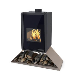 Krbová kamna HS Flamingo DELUXE SENAI, olivová